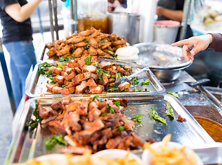 Image showing Roasted meat in street market