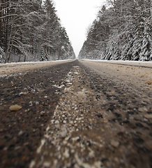 Image showing Winter landscape on the road