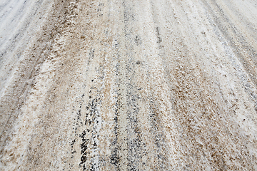 Image showing Road in winter, a close-up