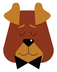 Image showing Dog wearing bow tie vector illustration 