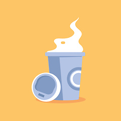 Image showing Hot coffee vector or color illustration