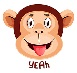 Image showing Monkey is saying yeah, illustration, vector on white background.