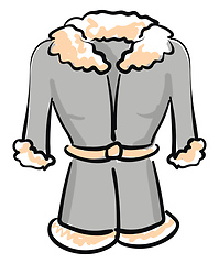 Image showing A grey winter coat vector or color illustration