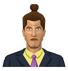 Image showing Guy with a twisted hair illustration vector on white background