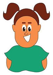 Image showing A little fat girl vector or color illustration