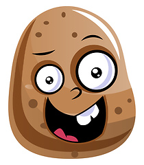 Image showing Creepy looking brown potato illustration vector on white backgro