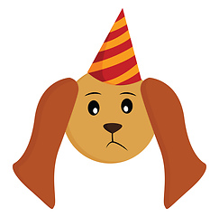 Image showing A little birthday dog vector or color illustration