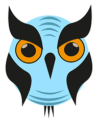 Image showing Blue owl illustration vector on white background 