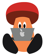 Image showing Mushroom with a computer illustration vector on white background