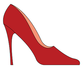 Image showing Red shoe illustration vector on white background 
