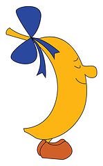 Image showing Clipart of a girl banana emoji  vector or color illustration