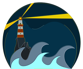 Image showing Glowing lighthouse vector or color illustration