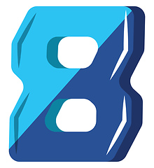 Image showing Blue number eight illustration vector on white background