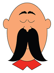 Image showing Man with long mustache vector or color illustration