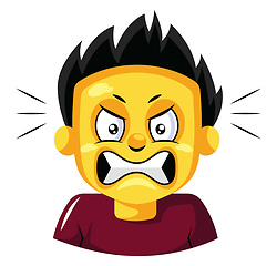 Image showing Angry looking young guy illustration vector on white background