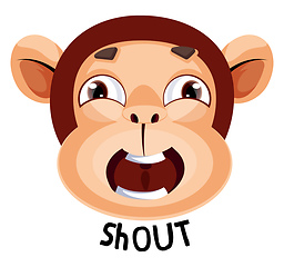 Image showing Monkey is yelling shout, illustration, vector on white backgroun