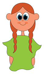 Image showing A girl wearing green blouse vector or color illustration