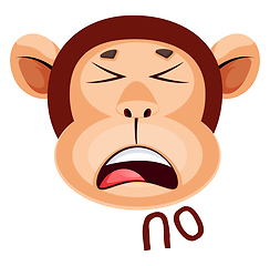 Image showing Monkey is saying no, illustration, vector on white background.