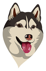 Image showing Husky illustration vector on white background