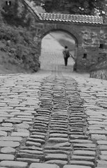 Image showing Walking on paving stone