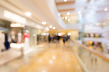 Image showing Blurred image of people in shopping mall with bokeh