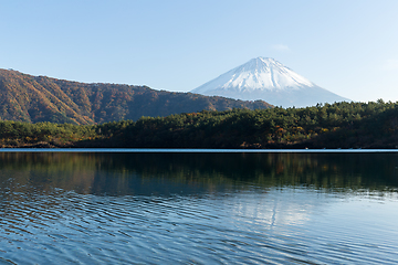 Image showing Lake saiko and Fuji Mountain