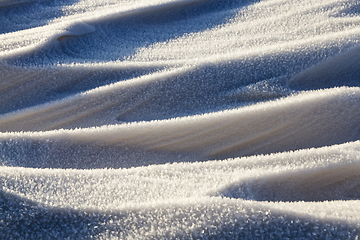 Image showing Snowdrifts, the field in winter