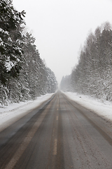 Image showing Road under the snow