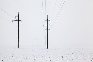 Image showing Snow drifts in winter