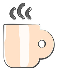 Image showing Clipart of a rose-colored coffee cup vector or color illustratio