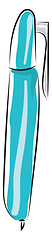 Image showing A model of an old blue pen vector or color illustration