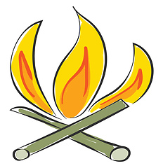 Image showing Portrait of bonfire/Campfire  vector or color illustration