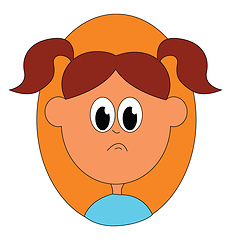 Image showing Girl in blue vector or color illustration