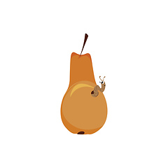 Image showing Pear with a worm vector or color illustration