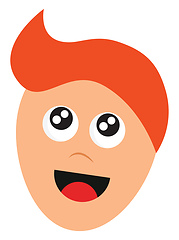 Image showing Cartoon face of a boy with orange hair vector or color illustrat