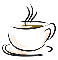Image showing sketch of a coffee cup vector or color illustration