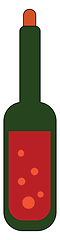 Image showing A bottle of tasty red wine vector or color illustration