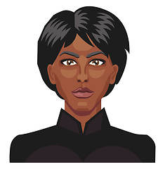 Image showing African girl with a short black hair illustration vector on whit