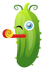 Image showing Cucumber at a birthday party illustration vector on white backgr