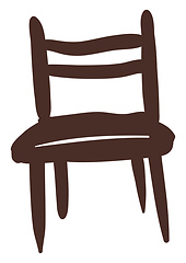 Image showing Painting of a brown wooden chair vector or color illustration