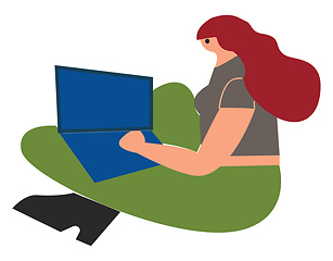 Image showing Girl working on her laptop 