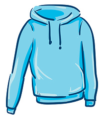 Image showing A stylish blue hoody vector or color illustration
