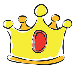 Image showing A golden crown vector or color illustration