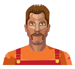 Image showing Worker with mustaches illustration vector on white background
