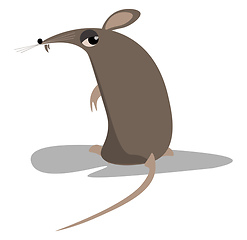 Image showing A black rat vector or color illustration
