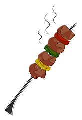 Image showing Clipart of a colorful steaming barbecue vector or color illustra