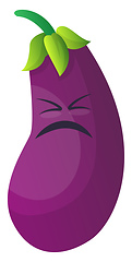 Image showing Scared cartoon eggplant illustration vector on white background