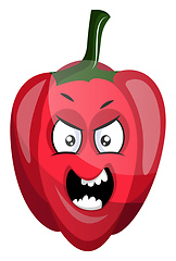 Image showing Angry capsicum illustration vector on white background