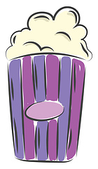 Image showing A cup full of popcorn vector or color illustration