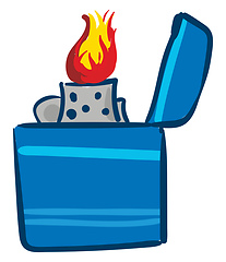 Image showing Blue lighter vector or color illustration